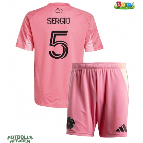 Inter Miami Sergio Busquets #5 Hemmaställ Barn 2025-26 Kortärmad (+ Korta byxor)
